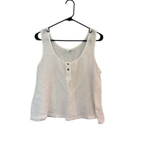 Vici Gauze White Crinkle Sleeveless Top